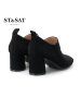 星期六(ST&SAT)18年新品专柜同款绒面羊皮革方头中跟粗跟时尚踝靴短靴女SS83112277