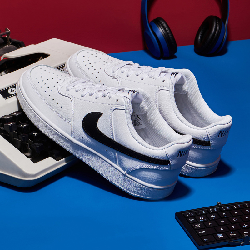 NIKE男鞋板鞋COURT皮质低帮时尚系带休闲运动鞋CD5463