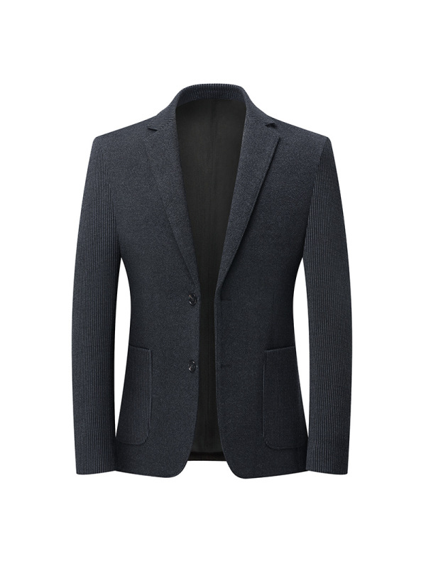 秋冬新款锦纶磨毛厚款男式西服韩版修身弹力免烫休闲西装