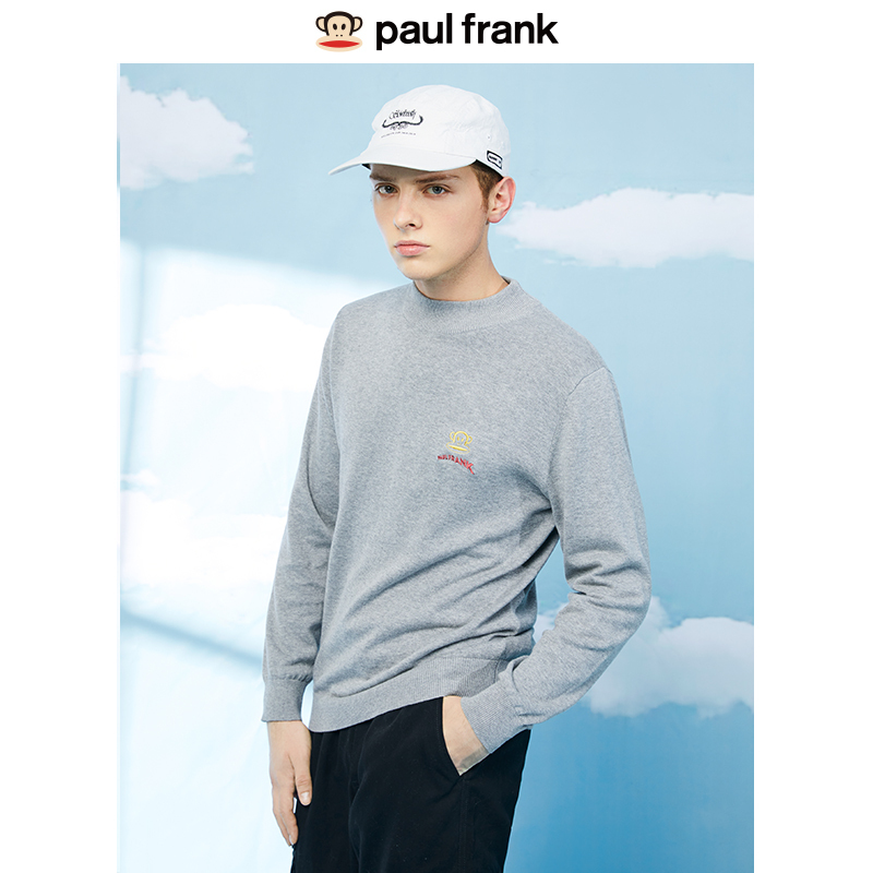 Paul Frank/大嘴猴冬季新款针织衫韩版潮流修身高领男士毛衣