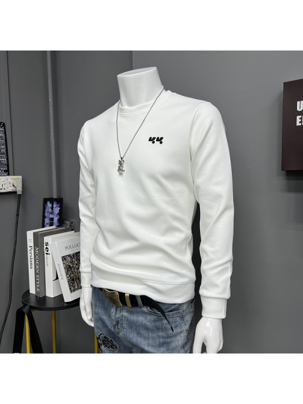 简约时尚男士长袖体恤打底衫圆领卫衣秋冬新款潮流时尚欧货上衣潮