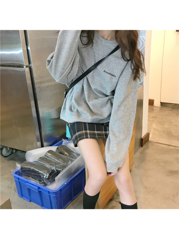 秋季新款韩版字母宽松显瘦长袖卫衣女学生薄款外套潮