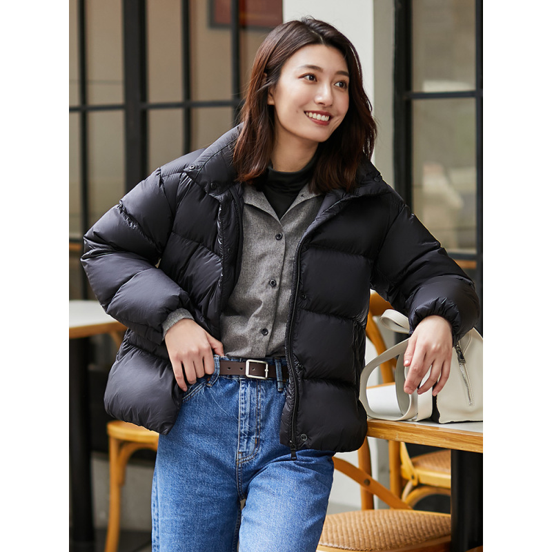 高梵羽绒面包服女2020年新款女轻薄羽绒服短款立领冬季白鸭绒外套