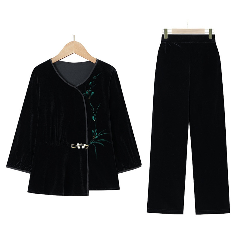 洋气妈妈装两件套40岁中老年人衣服40-60岁时尚收腰衣服春秋新款