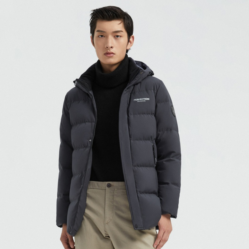 波司登男式款羽绒服冬季保暖连帽百搭中长羽绒服反季清仓奥莱正品