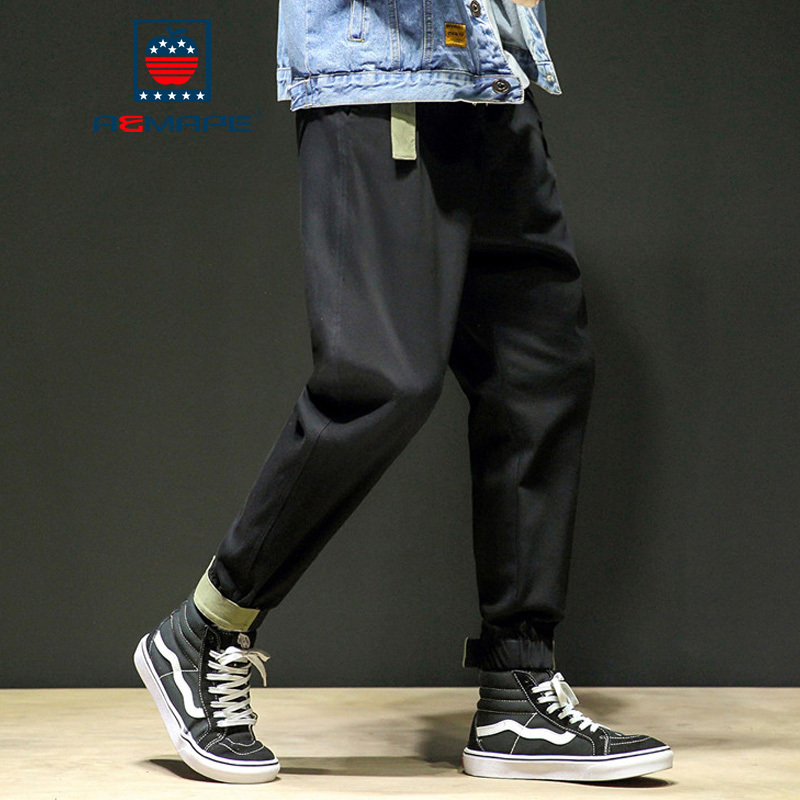 aemape美国苹果秋季新款男士潮牌工装裤修身束脚裤宽松休闲哈伦运动