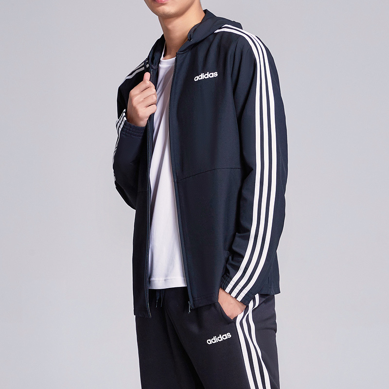 阿迪达斯男服夹克外套连帽开衫休闲运动服DQ3066