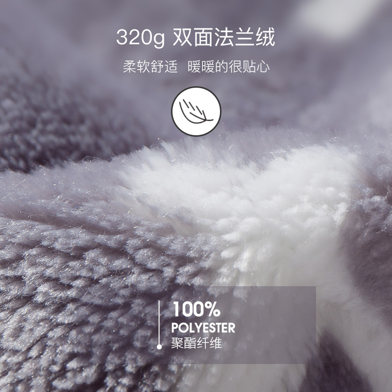 爱帝情侣加绒中厚保暖法兰绒外穿家居服女连帽卫衣套睡衣男居家服