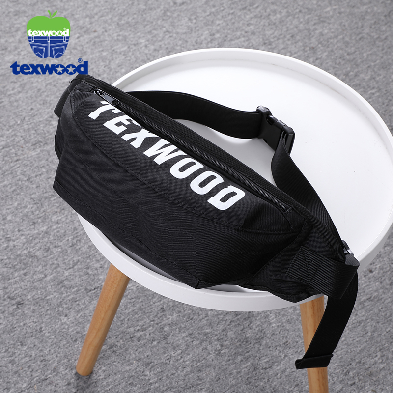 texwood 胸包男士运动斜挎包大容量韩版腰包男时尚潮流牛津布挎包户外单肩包