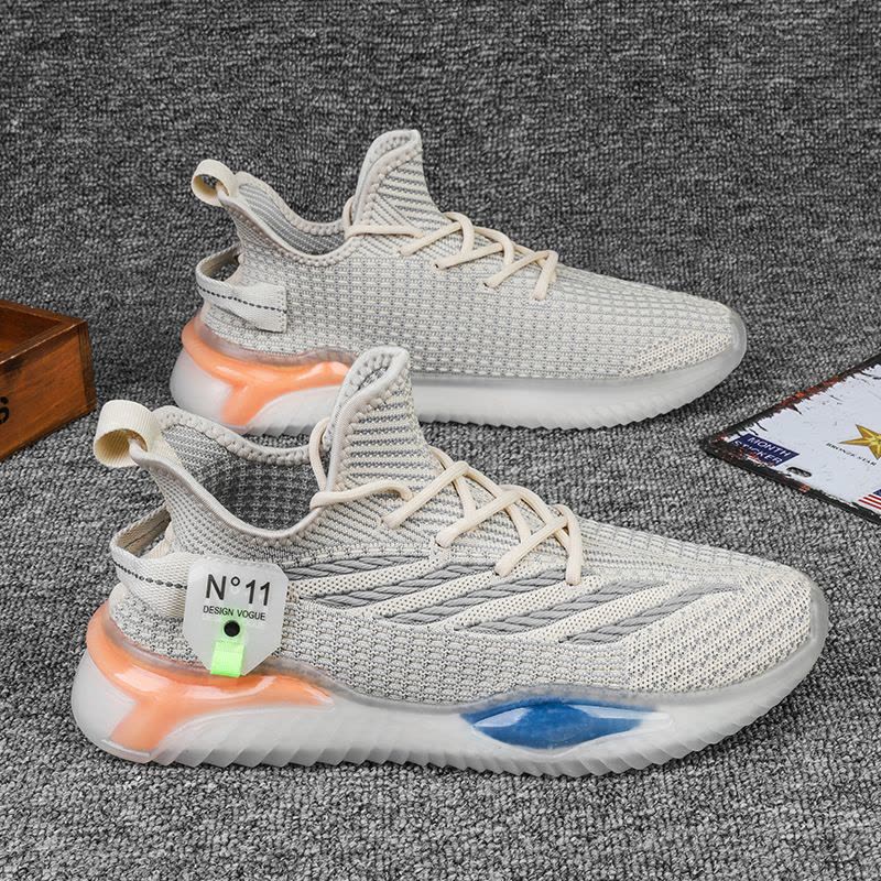 Ceba2022春季新款飞织椰子鞋透明底休闲运动鞋网面透气跑步鞋潮男鞋图片