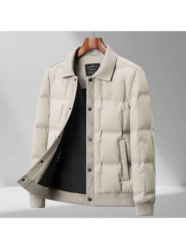 新国标90绒羽绒服男式轻奢翻领轻薄秋羽绒服男青年潮流简约羽绒服
