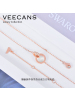 veecans环环相扣玫瑰金项链女施华洛世奇锆网红S925纯银锁骨链N0545-SC1W1