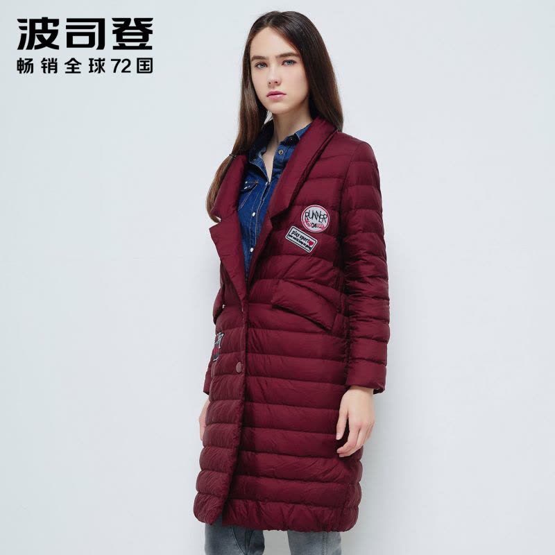 波司登BOSIDENG中长款女士冬季轻薄秋季羽绒服时尚长款羽绒衣B1601052图片