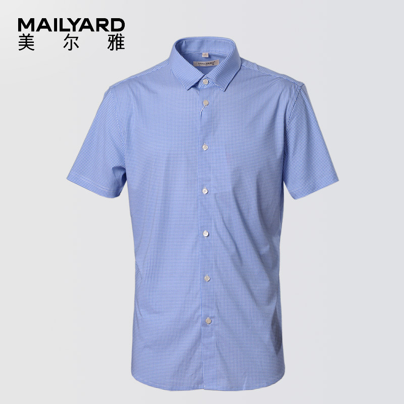 美尔雅(MAILYARD)短袖T恤 纯棉商务休闲男士衬衫 男式开衫T恤 316