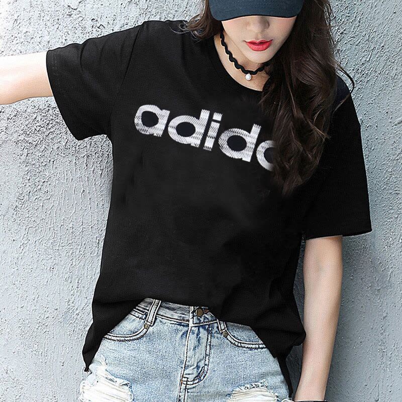 Adidas阿迪达斯女装夏季款运动服休闲耐磨透气圆领短袖T恤BQ9062图片