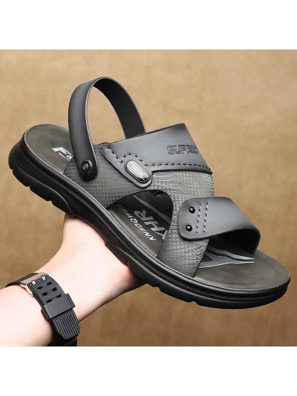 潮流凉鞋男2025夏季新款超纤休闲沙滩鞋男士软底外穿两用凉拖鞋子