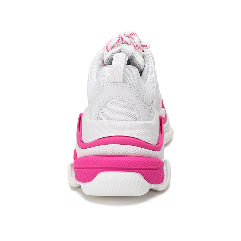 巴黎世家 BALENCIAGA 女士TRIPLE S系列织物/聚氨酯系带休闲运动鞋老爹鞋厚底鞋 524039 W2CA3