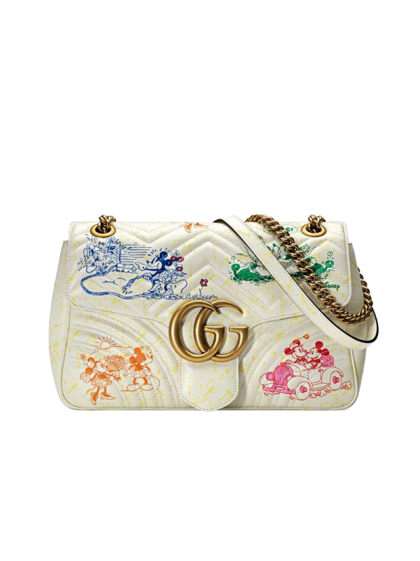 【预售15天左右发货】Gucci/古驰 Disney x Gucci GG Marmont系列中号肩背包