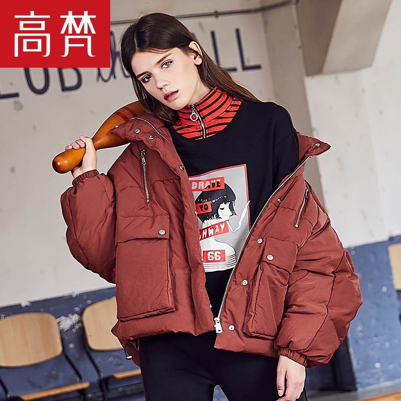 高梵(GOLDFARM)秋冬韩版女士羽绒服短款加厚面包服保暖宽松学生外套