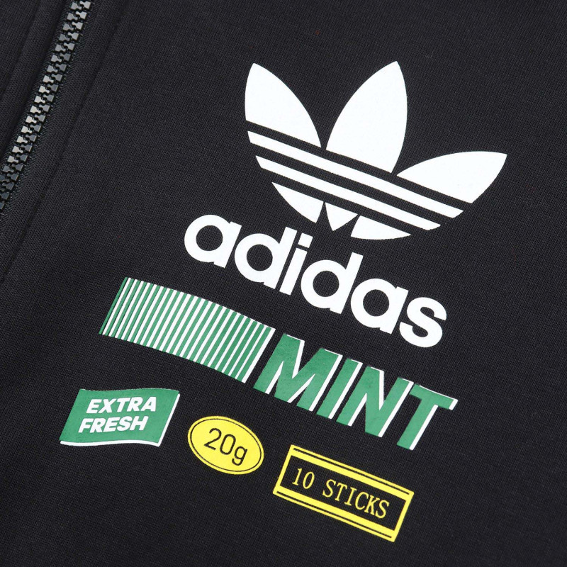 adidas阿迪达斯三叶草男装运动服LOGO款休闲针织连帽外套FP7703