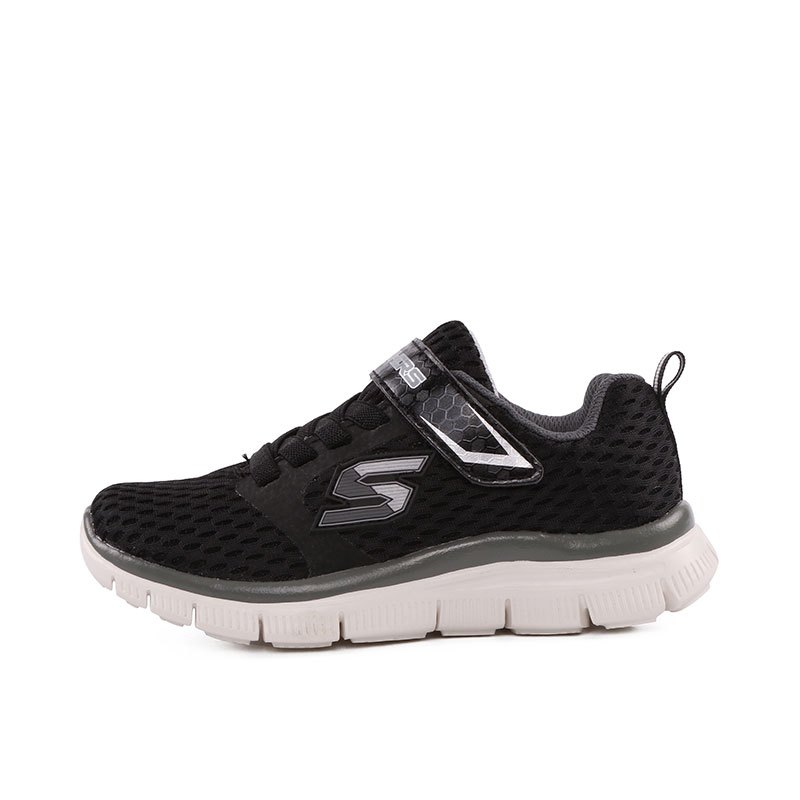 Skechers斯凯奇轻便魔术贴舒适透气运动童鞋660014L/BKGY