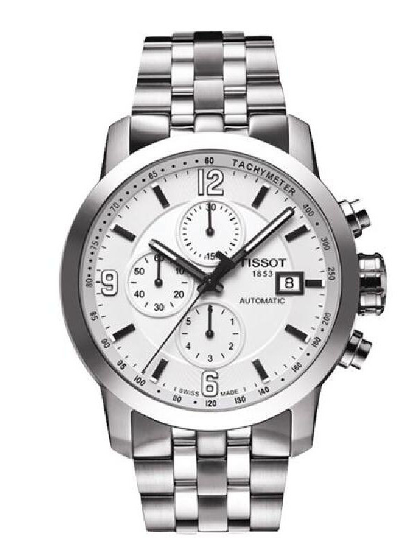 天梭男表三眼计时日历时尚商务防水自动机械手表