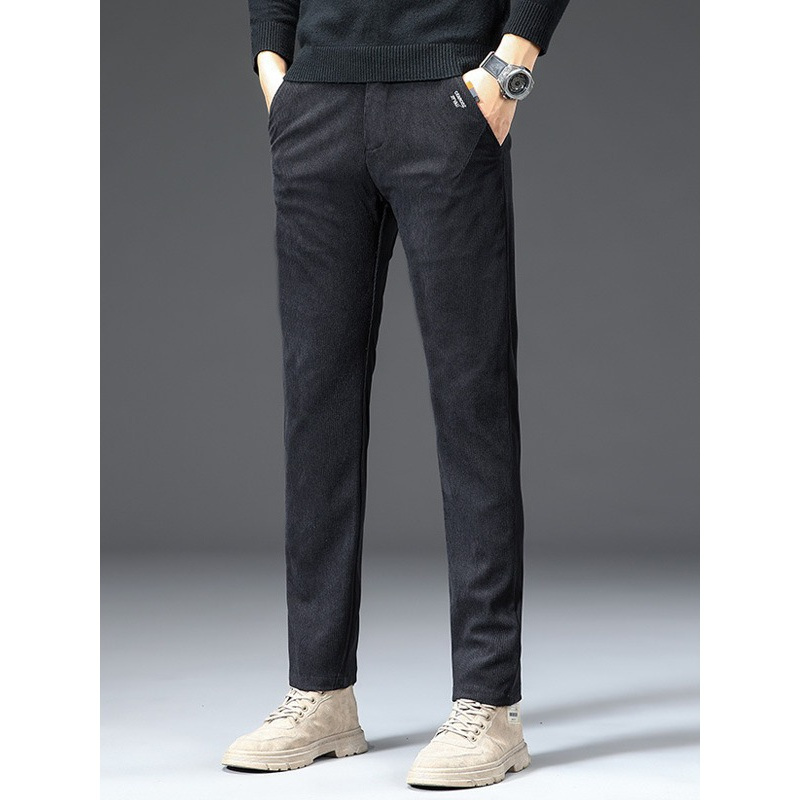 灯芯绒休闲裤男 商务休闲中年商务长裤男士 秋冬弹力舒适裤子男款