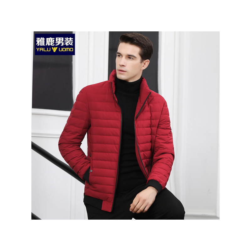 雅鹿男装羽绒服男修身立领冬季男式保暖外套S03EDYA18812