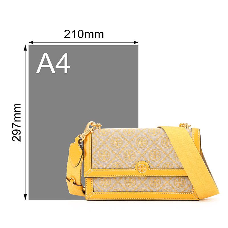 TORY BURCH MONOGRAM 口盖包 双T老花 织物拼皮 81000图片