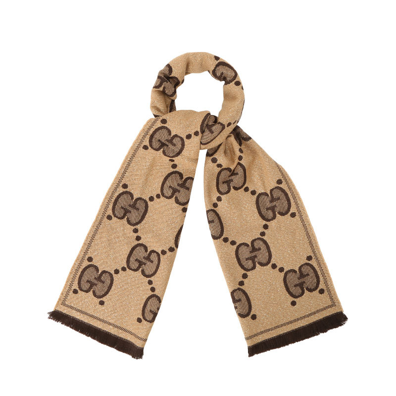 预订gucci古驰 logo款 gg羊毛提花 围巾 45x195cm