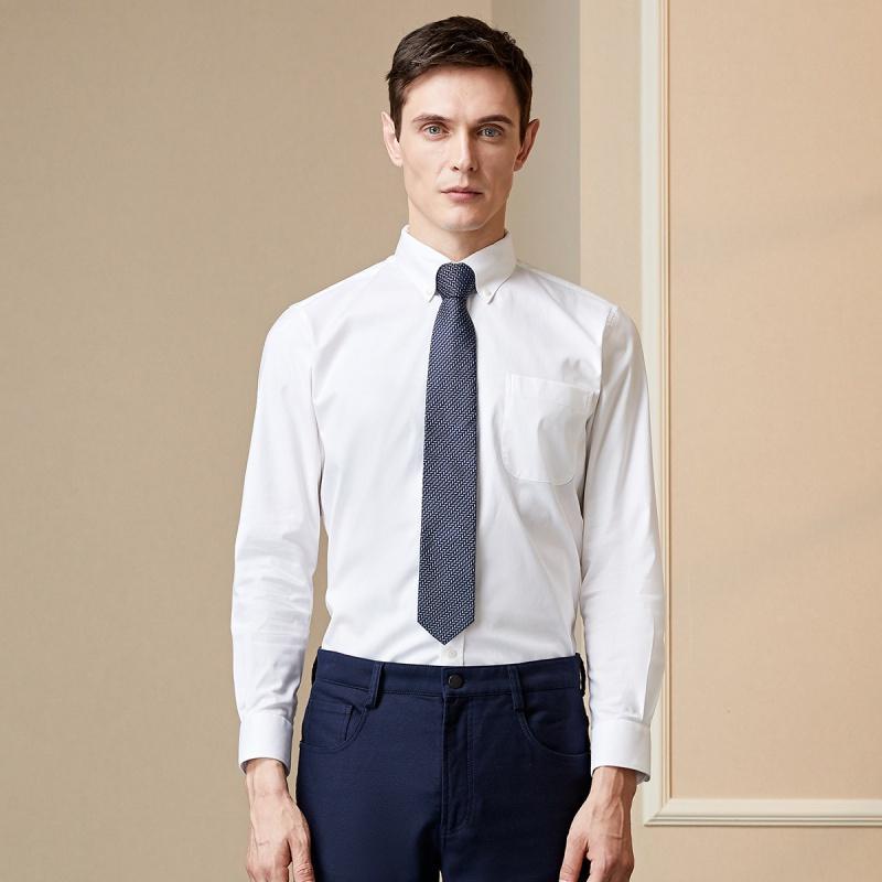 youngor/雅戈尔男装商务正装棉弹面料 修身剪裁 dp 白色衬衫003bkl