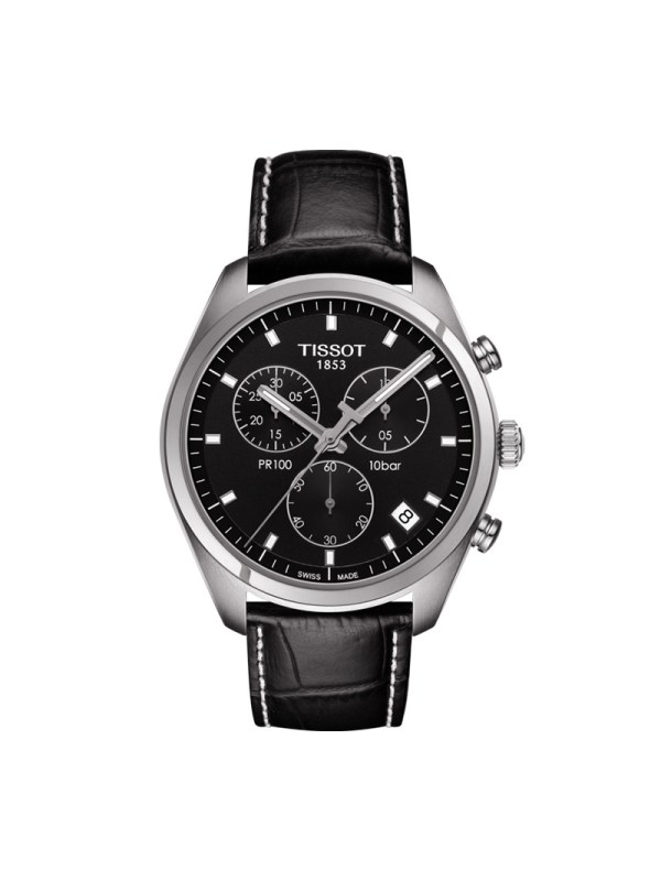 天梭tissotpr100系列时尚休闲商务皮带石英男士手表t1014171605100