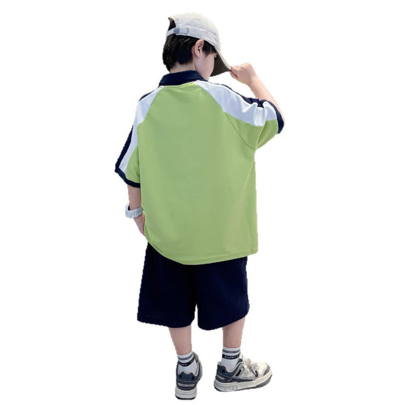 男童夏装套装2025新款大童夏天男孩夏季薄款儿童休闲短袖POLO衫潮
