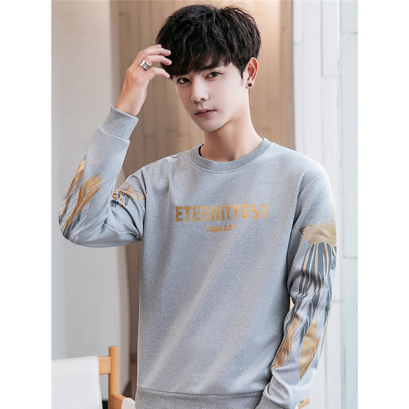 庄吉 2019春秋新款潮牌卫衣男圆领休闲时尚潮男长袖卫衣JU-ZL-99856