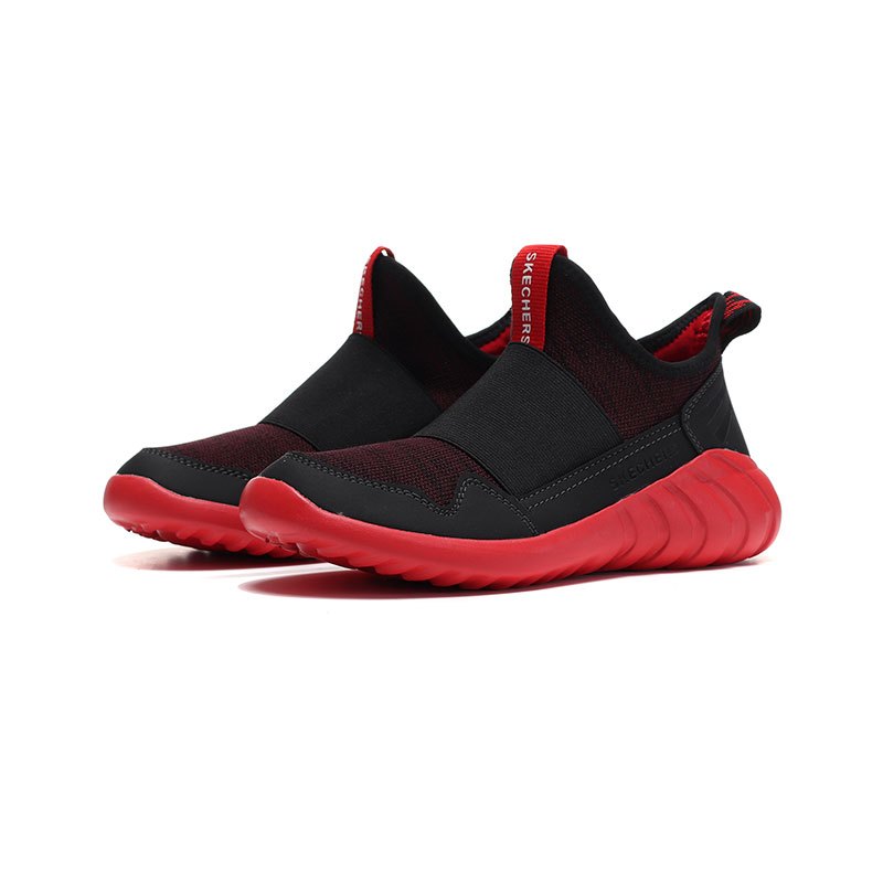 【自营】Skechers斯凯奇童鞋休闲鞋一脚套时尚男大童运动鞋97691L 97691L/RDBK红色+黑色