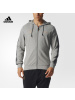 adidas阿迪达斯运动型格男子针织茄克基础麻灰AY4147