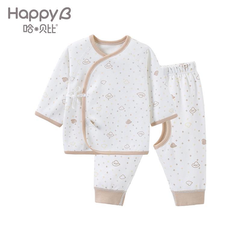 哈贝比（happyB） 童装婴儿套装新生儿衣服 套装 婴儿长袖套装春秋 纯棉和尚服绑带