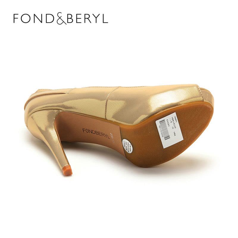 Fondberyl/菲伯丽尔 春款羊皮水钻细跟鱼嘴单鞋女鞋FB41117213图片