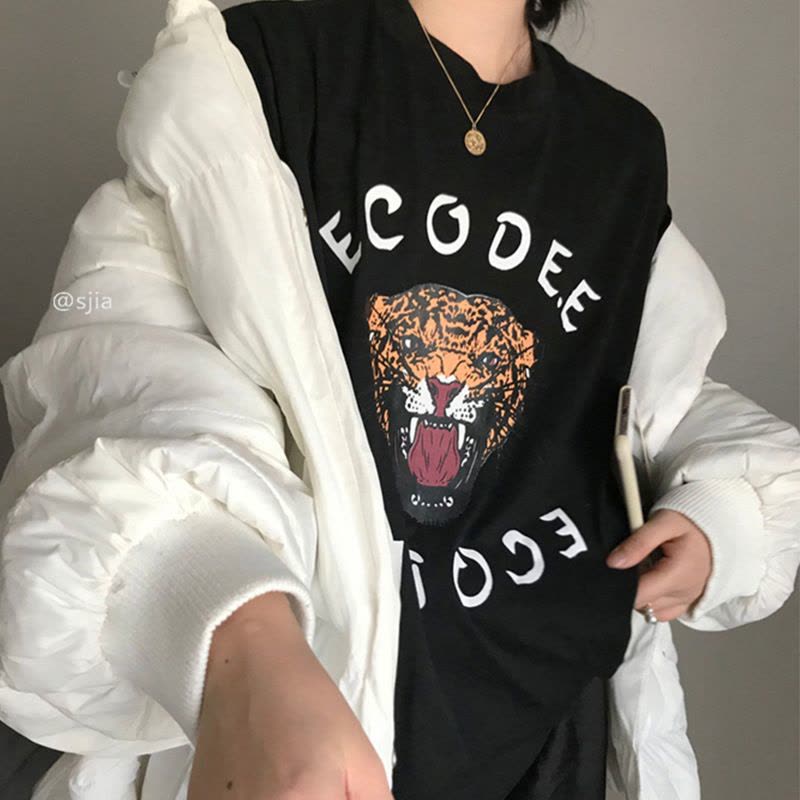 夏季新款韩版女装短袖T恤女学生情侣圆领宽松衣服女上衣图片