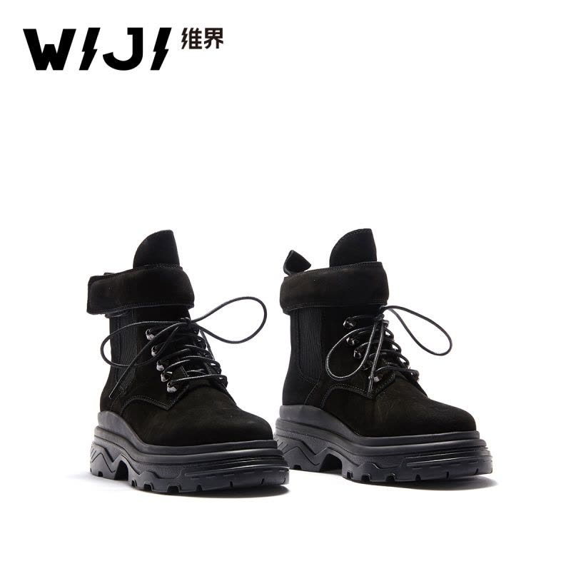 WIJI冬季新款欧美时尚休闲保暖雪地靴个性潮流纯色青春气质魅力女图片