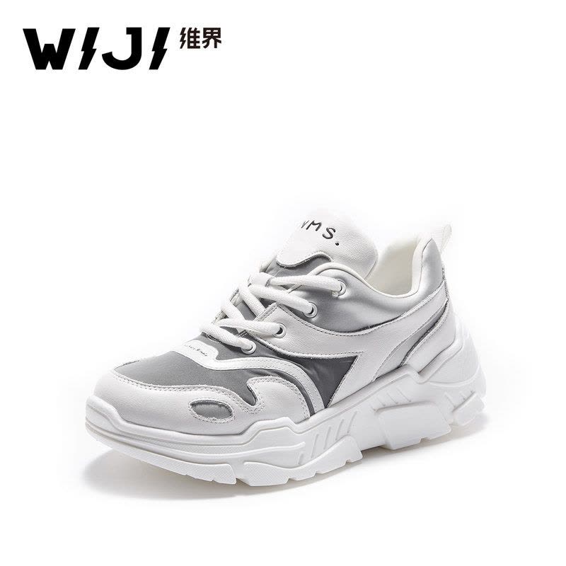 WIJI2018秋冬新款时尚运动街头休闲鞋潮流拼接耐磨透气舒适个性女图片
