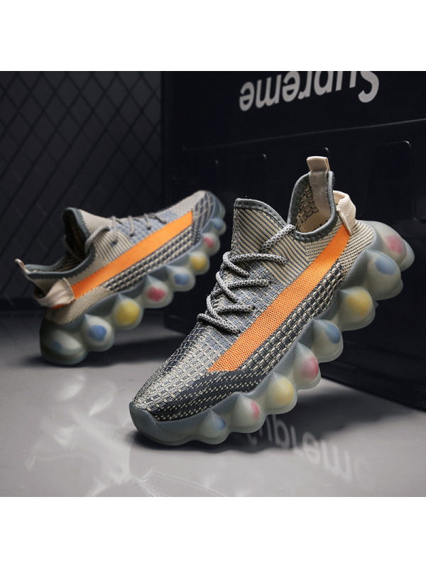 Ceba2022春季新款爆米花飞织椰子鞋潮男牛仔兰休闲运动鞋网面透气男鞋