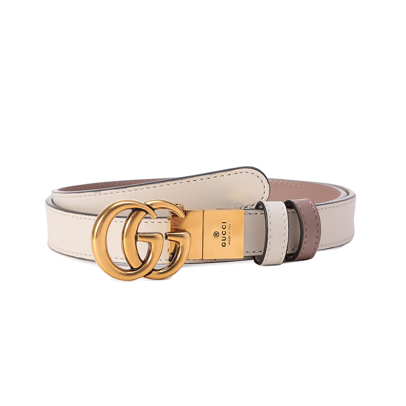 古驰 GUCCI 女士皮革双G窄版板扣式双面皮带腰带659418 0YATC