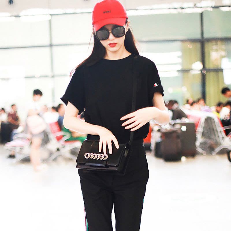champion 冠军 纯色修身基础款经典T恤短袖T425BK图片