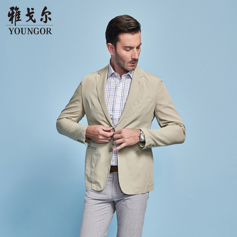 Youngor/雅戈尔男士商务正装咖啡色西装037XAA