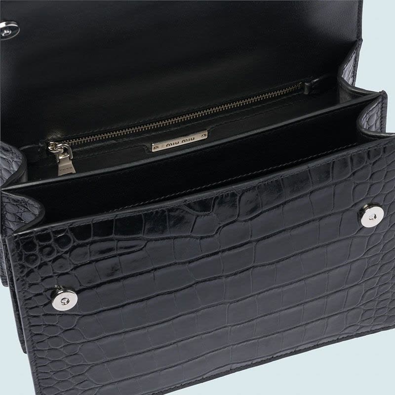 【预定】MIU MIU/缪缪 MIU LADY 鳄鱼压纹印花皮革手袋 5BA086 OJM图片