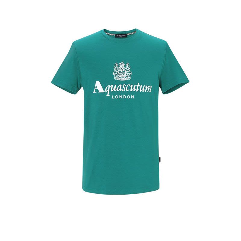 雅格狮丹AQUASCUTUM 男士T恤 LOGO印花棉质QMT001M0图片