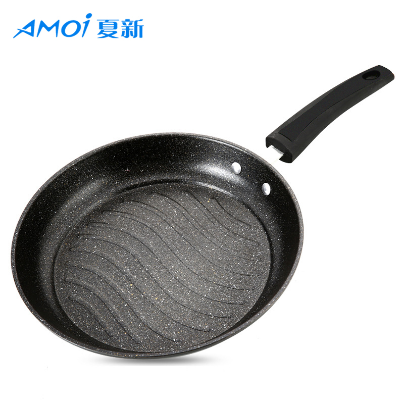 夏新精品不粘锅麦饭石三件套锅 礼品套装锅具 炒锅汤锅煎锅净重3.2KG GJ01
