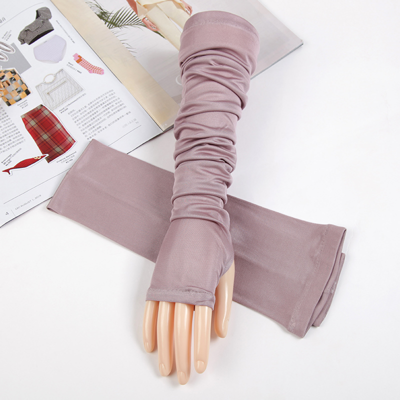 上海故事夏天薄款真丝手套女骑车骑行开车护臂冰丝紫外线防晒袖套