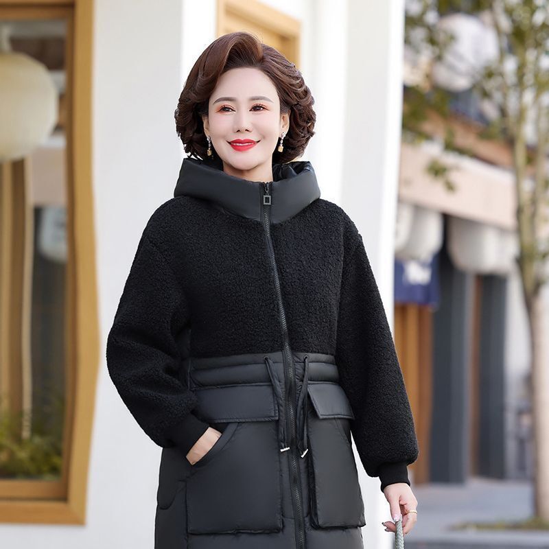 新款冬装妈妈装外套40岁宽松中年女装时尚拼接款女款冬款